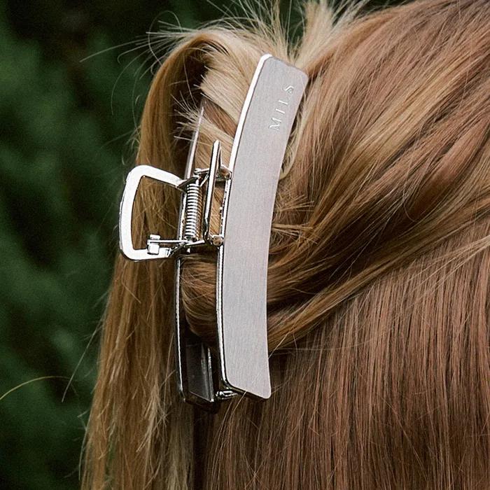 Oblong Silver Hair Claw Clip. MLH2601