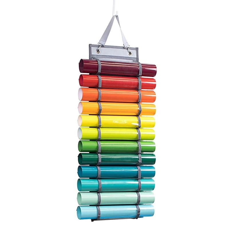 12 Grid Vinyl Storage Holder Hanging Bag Vinyl Roll Storage Rack Vinyl Storage Organizer Hanging Pocket Behind The Door