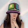 Spring and Summer New Famous Style Color Hand-knitted Bucket Hat Women's Sweet Versatile Face Small Color Matching Basin Hat