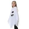 White Black Halloween Costume Ghost Face Design Glow in the Dark Ghost Cosplay Cape Pumpkin Suit Cape Shawl