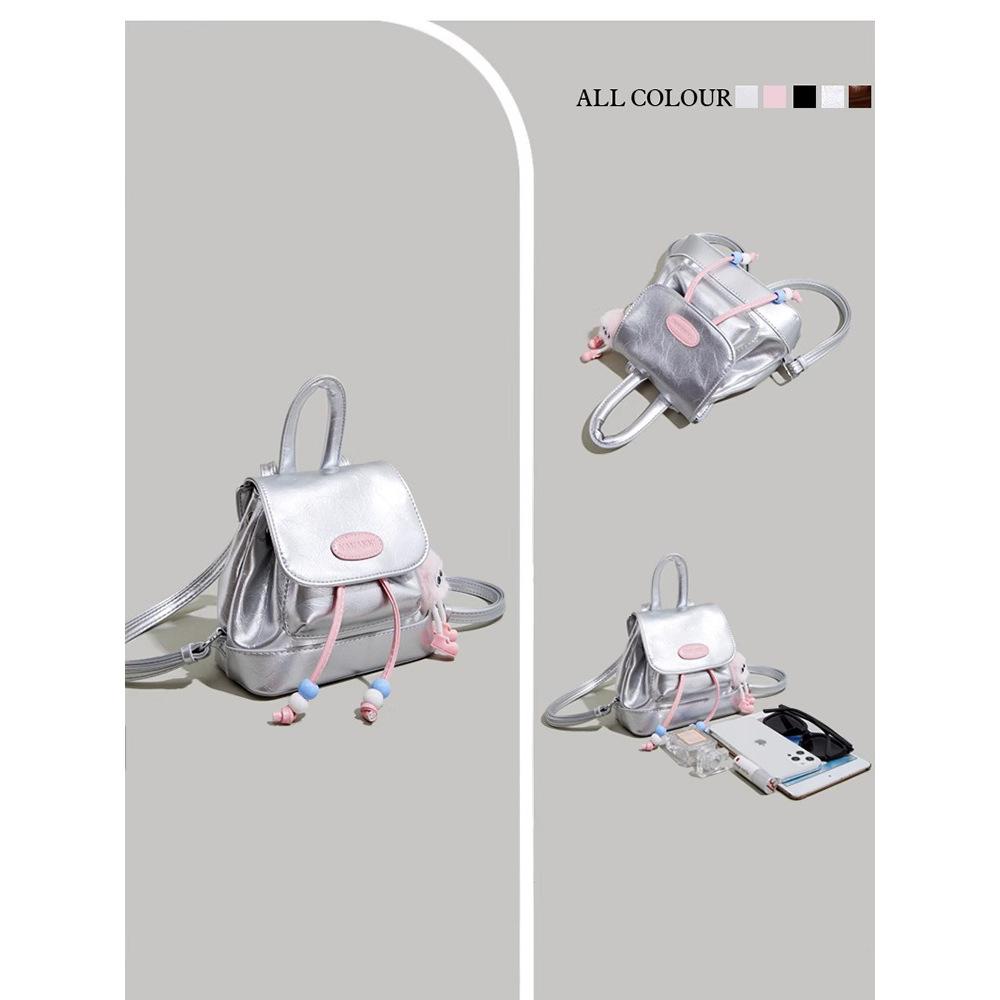 Autumn and winter girls birthday gift mini backpack women's summer 2025 new silver casual women's backpack