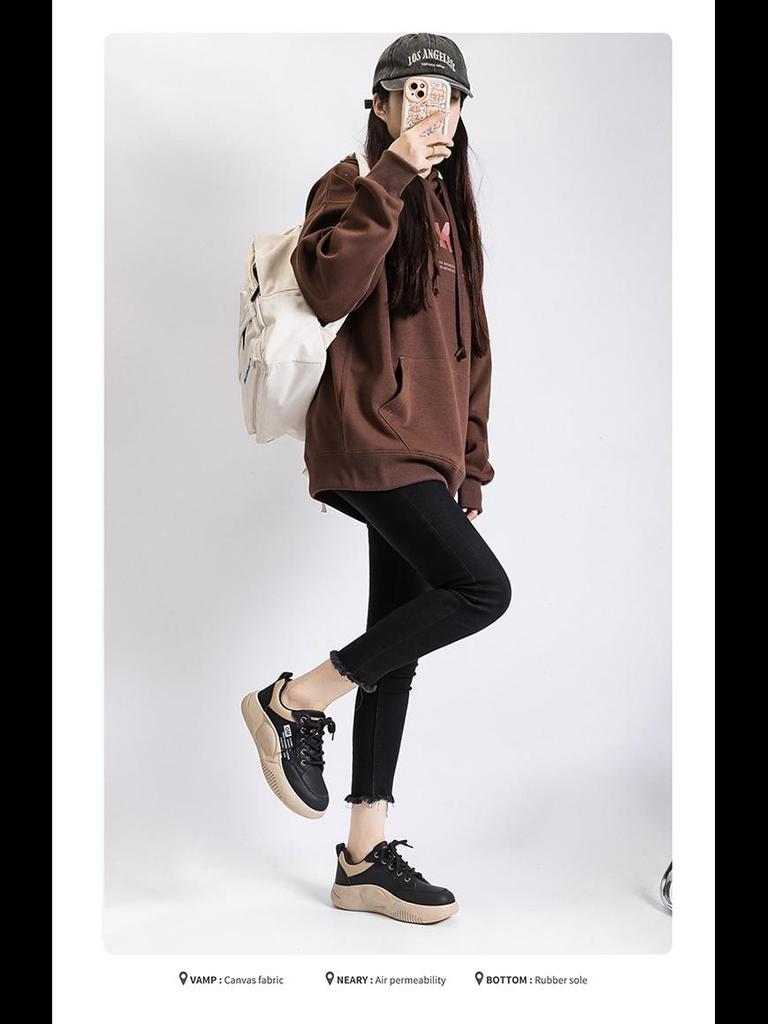 XQ5801 Pantofi sport de damă la modă pentru vară 2024, cu talpă groasă care mărește înălțimea, casual, stil coreean