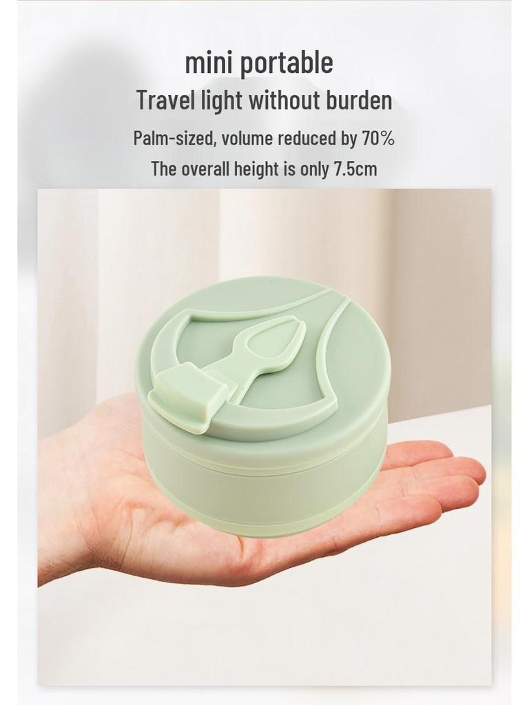 Portable Food-Grade Silicone Folding Cup with Lid - Ideal for Travel, Mouthwash, Toothbrush, and Coffee.