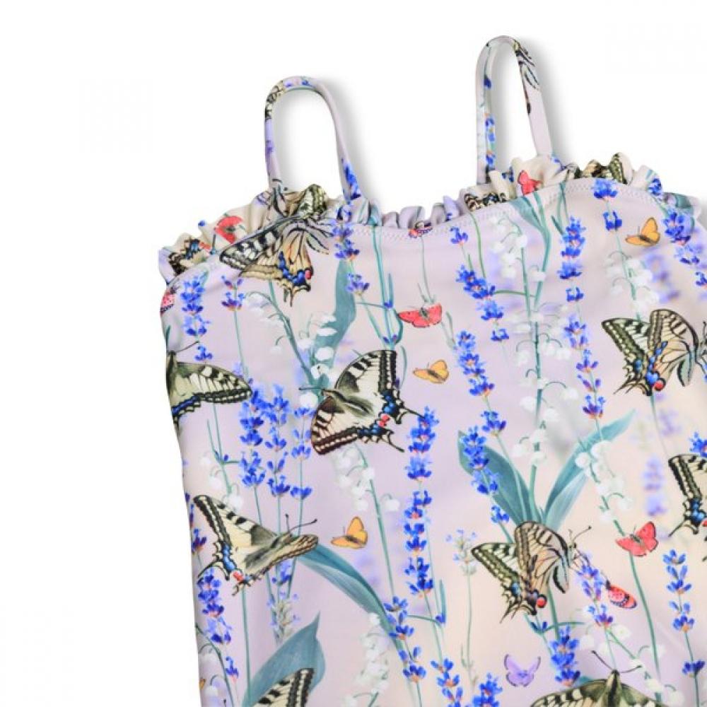 Molo [26ss] 9 10 Years Purple Butterfly Uv Swim Suit Akis9sw023