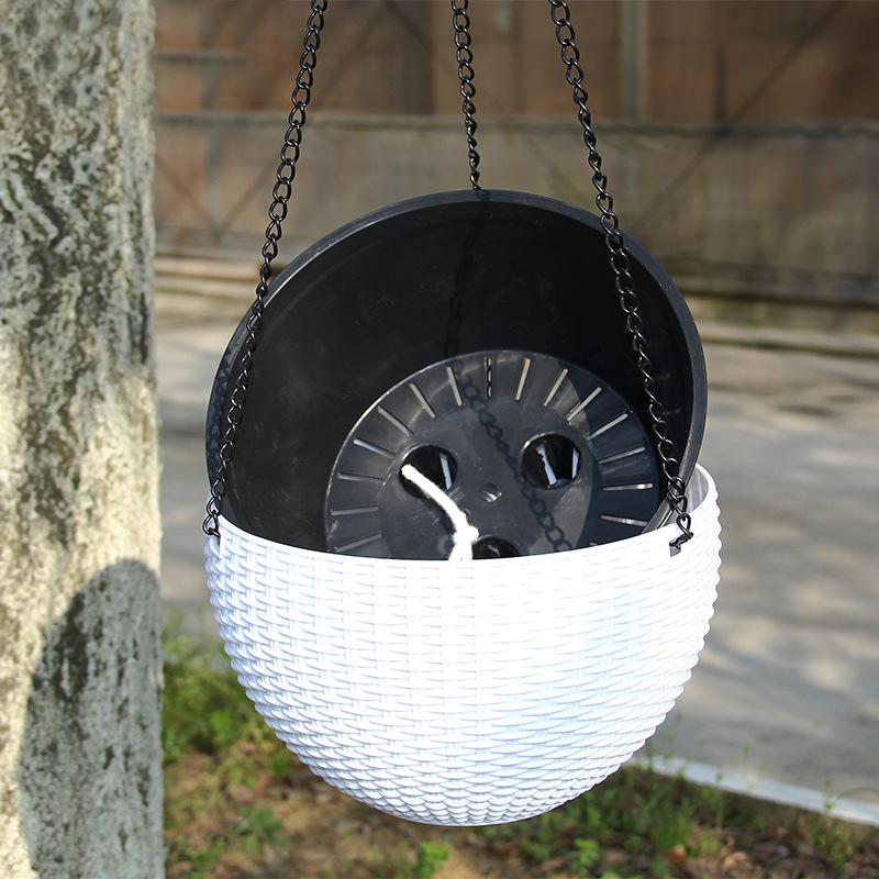 Resin Hanging Plant Pots Basket Plant Hang Flower Pot Hanger Outdoor Hanging Pot Holder Basket For Wall Decoration Garden