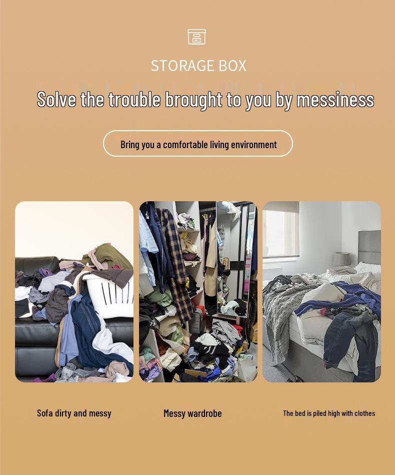 Foldable Moisture-Proof Oxford Cloth Shoe Storage Box with Lid, Visible Shoe Box, Clothes & Miscellaneous Storage Bin