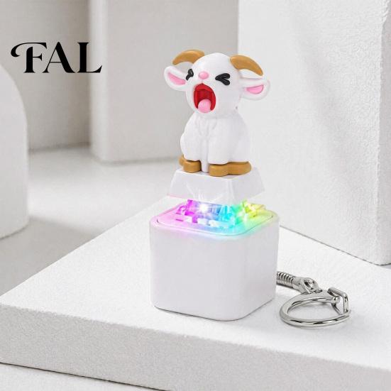 Decompression Clicker Toy 1/2/3Pcs Screaming Goat Keyboard Fidget Toy, Rechargeable Sheep Finger Portable Sensory with Light Sound, Animal Push