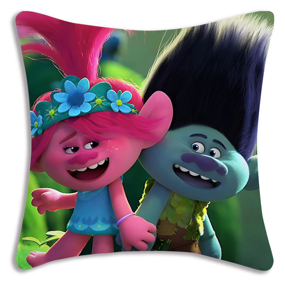 Pillow Covers Trolls Cartoon Cartoon Sofa Decorative Home Doublesided Printing Short Plush Cute Cushion Cover