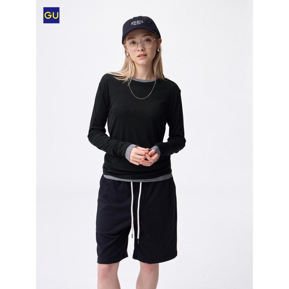 Uniqlo Gu SofT Sheer Crew Neck T shirT  Long Sleeve 