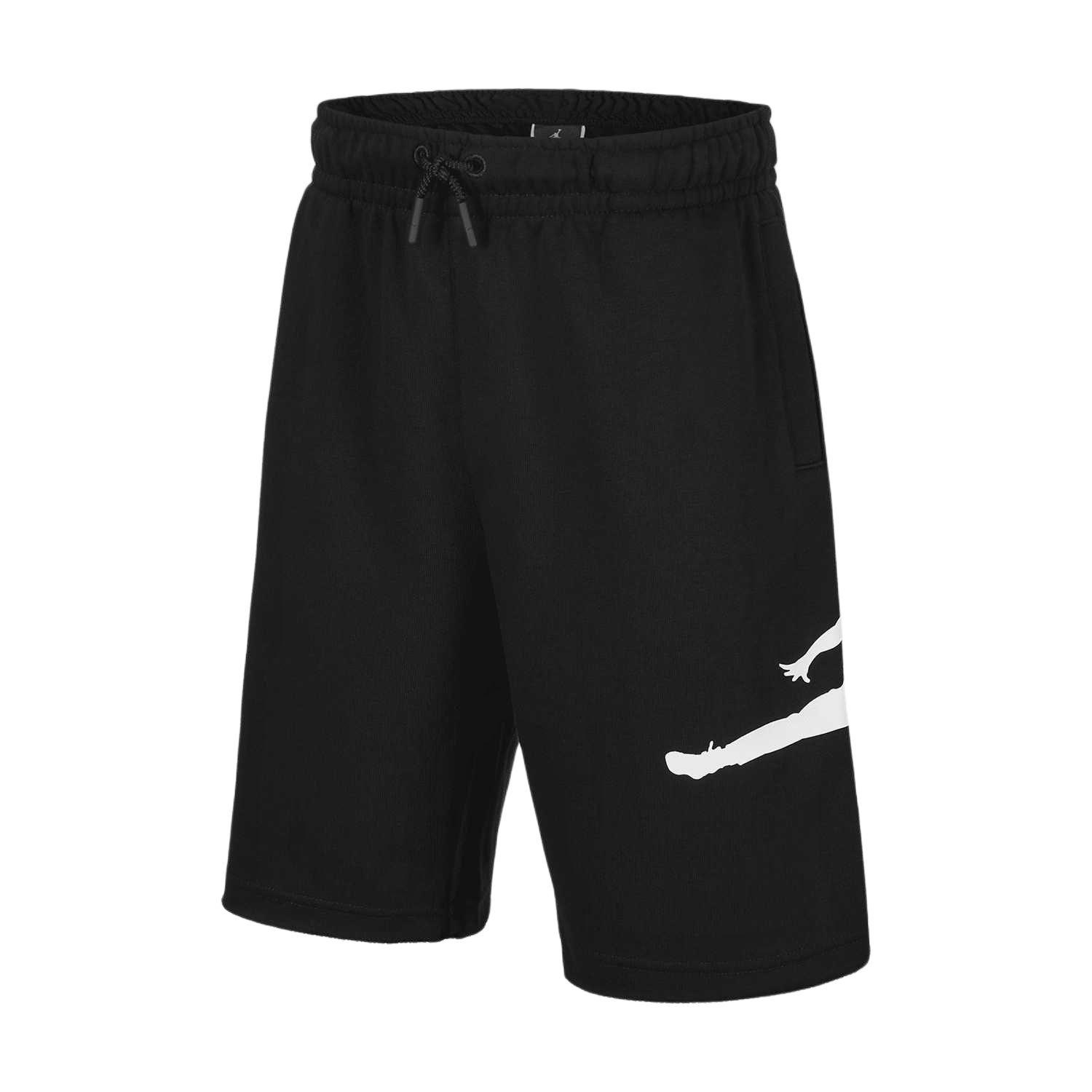 (GS) Air Jordan Fleece Active Shorts Black White Kids HA7453-010 L