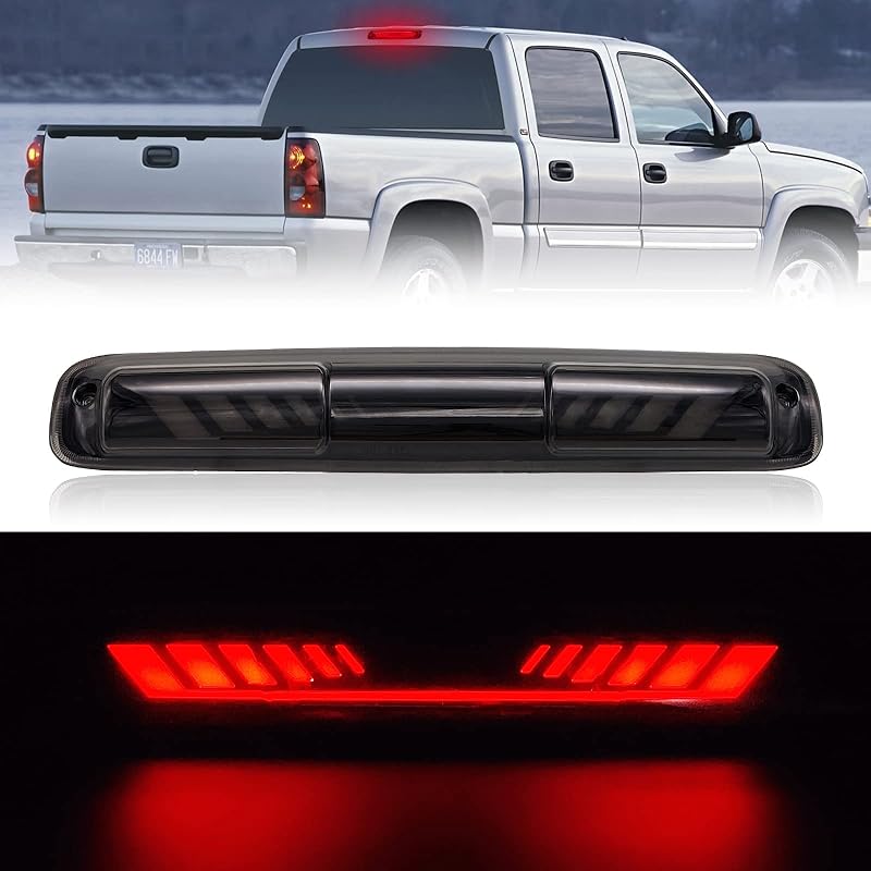 Third 3rd Brake Light for 2007-2013 Chevy Silverado/GMC Sierra 1500 2500 3500, TIME TUNNEL Sequential LED High Mount Stop Light for 2014