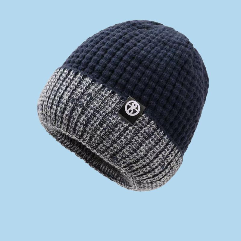 

Autumn and Winter Korean Style Knitted Woolen Hat Showing Face Small Plus Velvet Thickening Men s Hat Ear Protection Windproof Pullover Hat One size