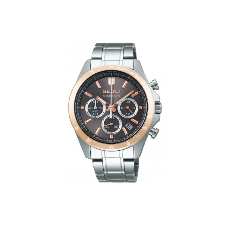 SEIKO Quartz Movement Stainless Steel Strap Watch Men s Watches Silver Dial SBTR026 Brown Watch Dial