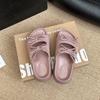 French evening breeze bow baotou one-and-a-half slippers 2025 new versatile soft bottom not tired feet Boken sandals
