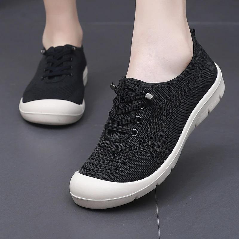 Fashion 2025 New Women's Single Shoes Breathable Hollow Out Mesh Sports Shoes Soft Bottom Skid-proof Casual Net Shoes