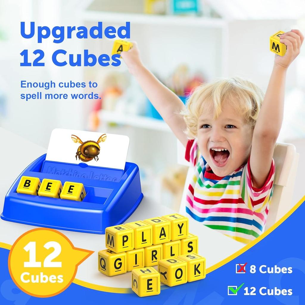 Learning Games for Kids Ages 3-8, Matching Letter Game for Kids Toys Ages 3-8 Educational Toys for 3-8 Year Olds Boys Girls