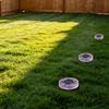 2Pcs Solar Mosaic Disc Lights Waterproof Pathway Lights Outdoor LED Garden Stake Lights Auto On/Off Solar Powered Lamps for Yard Lawn Driveway