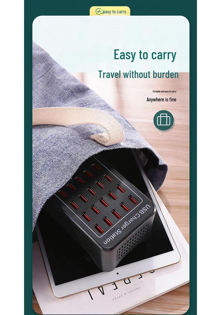 Multi-port Fast USB Charger: Smart Multi-hole Desktop Station for Charging Multiple Devices