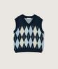 PLAC Argyle Knit Vest Navy