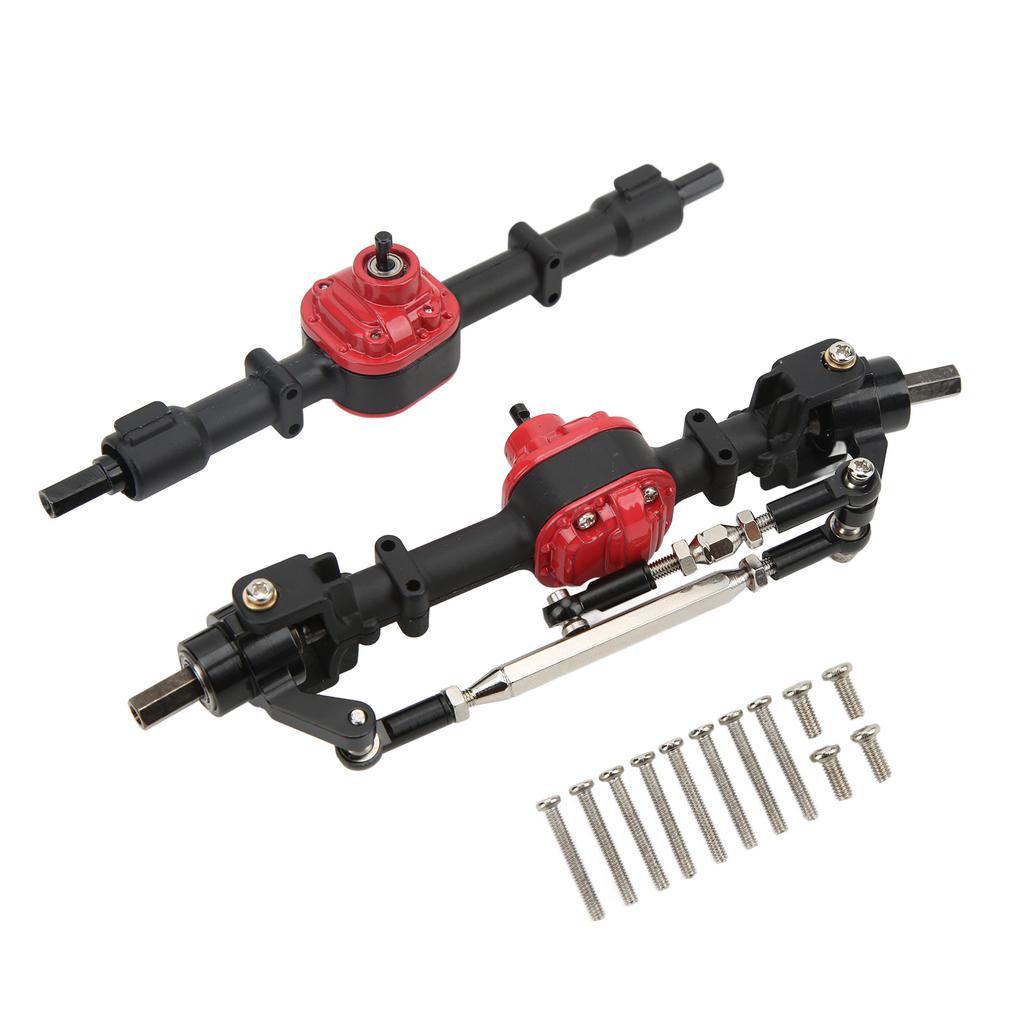 RC Car Metal Front Rear Axle Set for MN D90 D91 99S FJ45 1 12 RC Car Upgrade PartsBlack Red