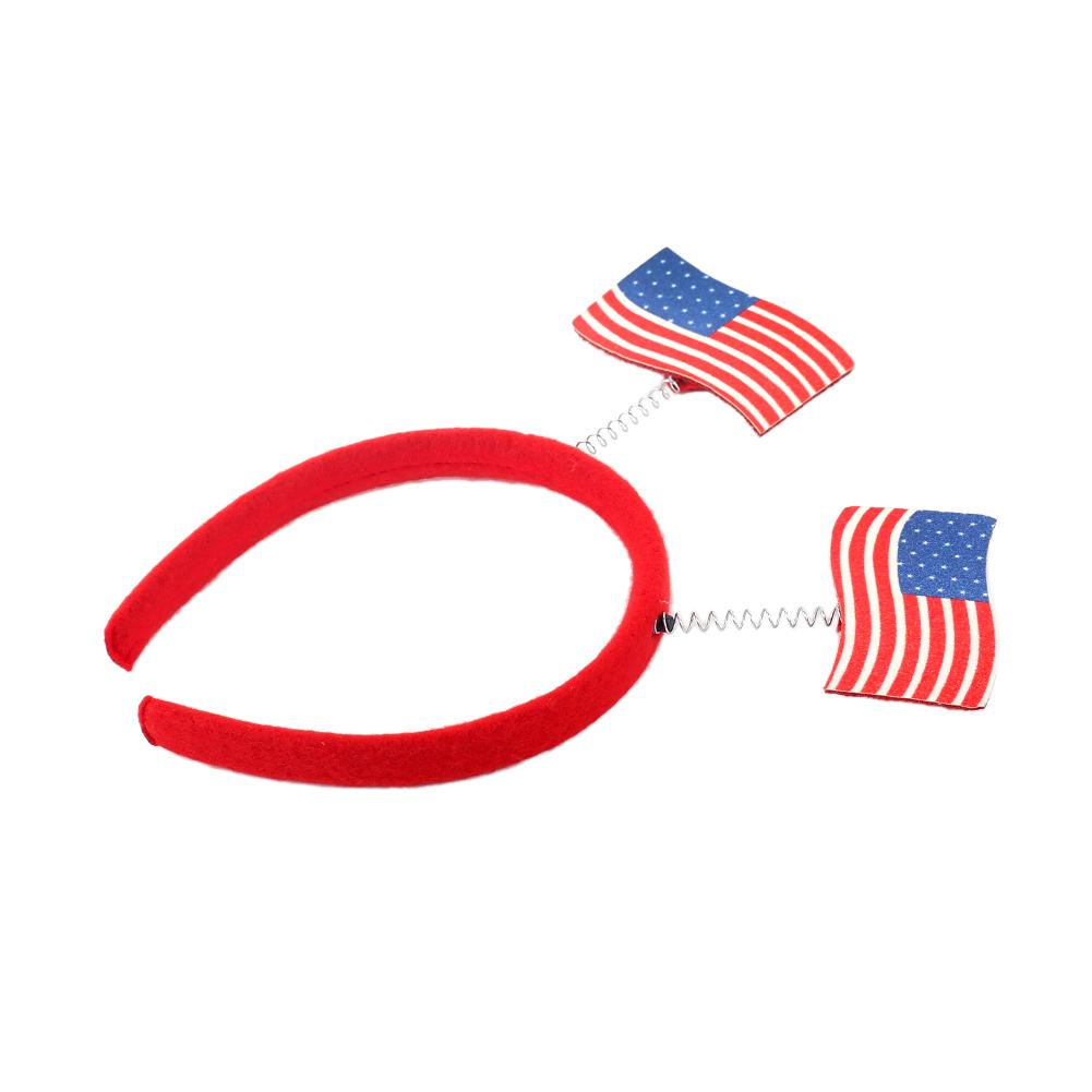 USA Flag Spring Headband 4th of July Independence Day Head Band Star Spangled Banner Festival Hair Accessory for Patriotic Party