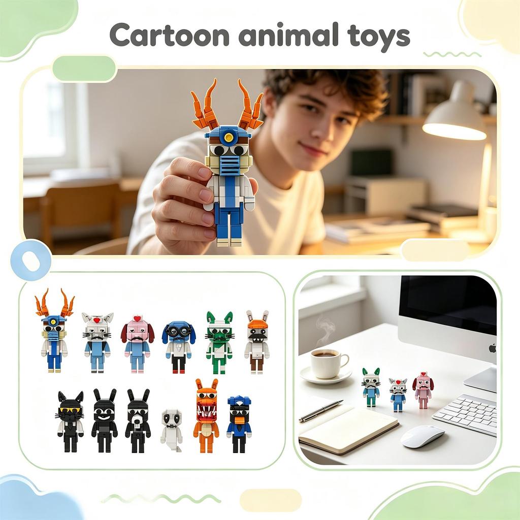 Building Toy Set for Kids - Animal with Cats and Dogs Figures