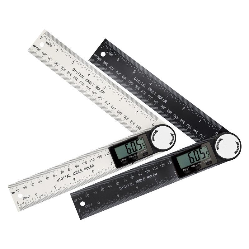 Two-in-One Digital Angle Finder & Protractor - Black and White Woodworking Tool