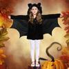 Costume Unisex da Pipistrello Vampiro per Bambini, Tuta con Cappuccio, Guanti, Pantaloni, Costume Cosplay di Halloween, Set Costume da Pipistrello