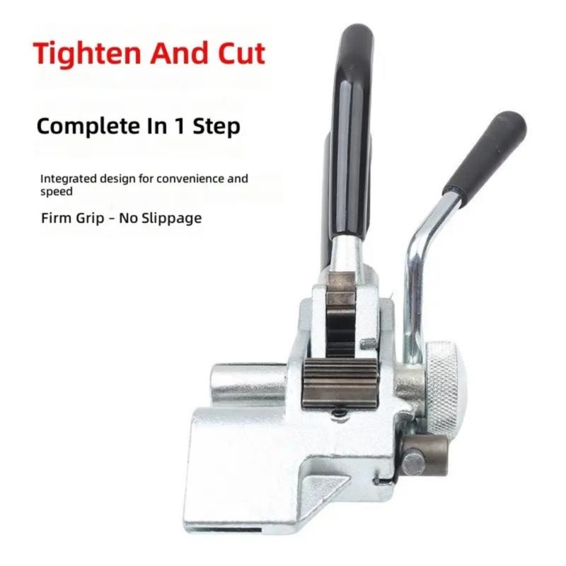 Heavy Duty Ratchet Type Stainless Steel Strapping Tensioner Tool With Builtin Cutter For Industrial Use