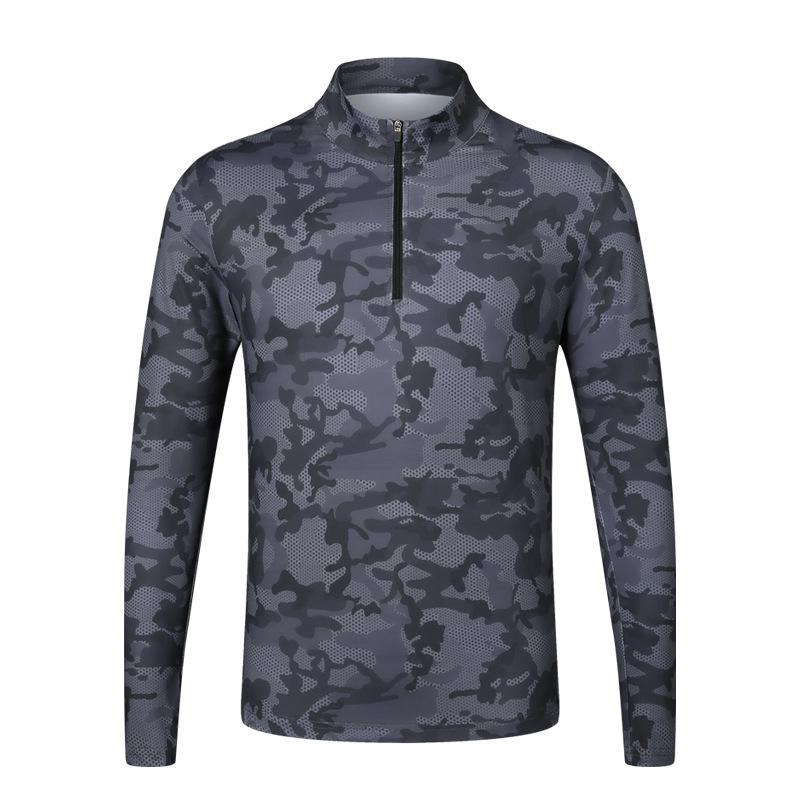 Men's Summer Breathable Camouflage Hooded Long Sleeve Sun Protection Fishing Shirt
