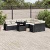 VidaXL Garden Lounge Set 10 Pcs with Cushions Black Wicker 3267496