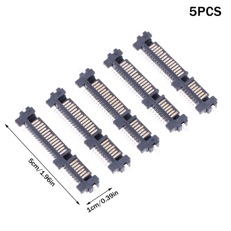 5 Adet Sata Arayüz Soketi Ssd Katı Hal Sürücü Yuvası 7+15P 22Pin Erkek Konnektör Yuvası Batık Plaka Yama Tipi Konnektör Portu