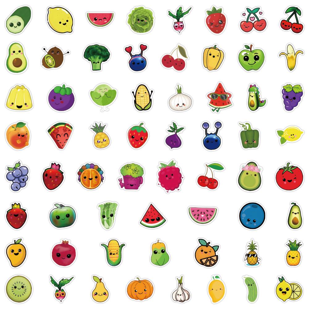 

60 Cartoon Fruit Doodle Stickers for Baby Sensory Development - Waterproof & Non-Toxic