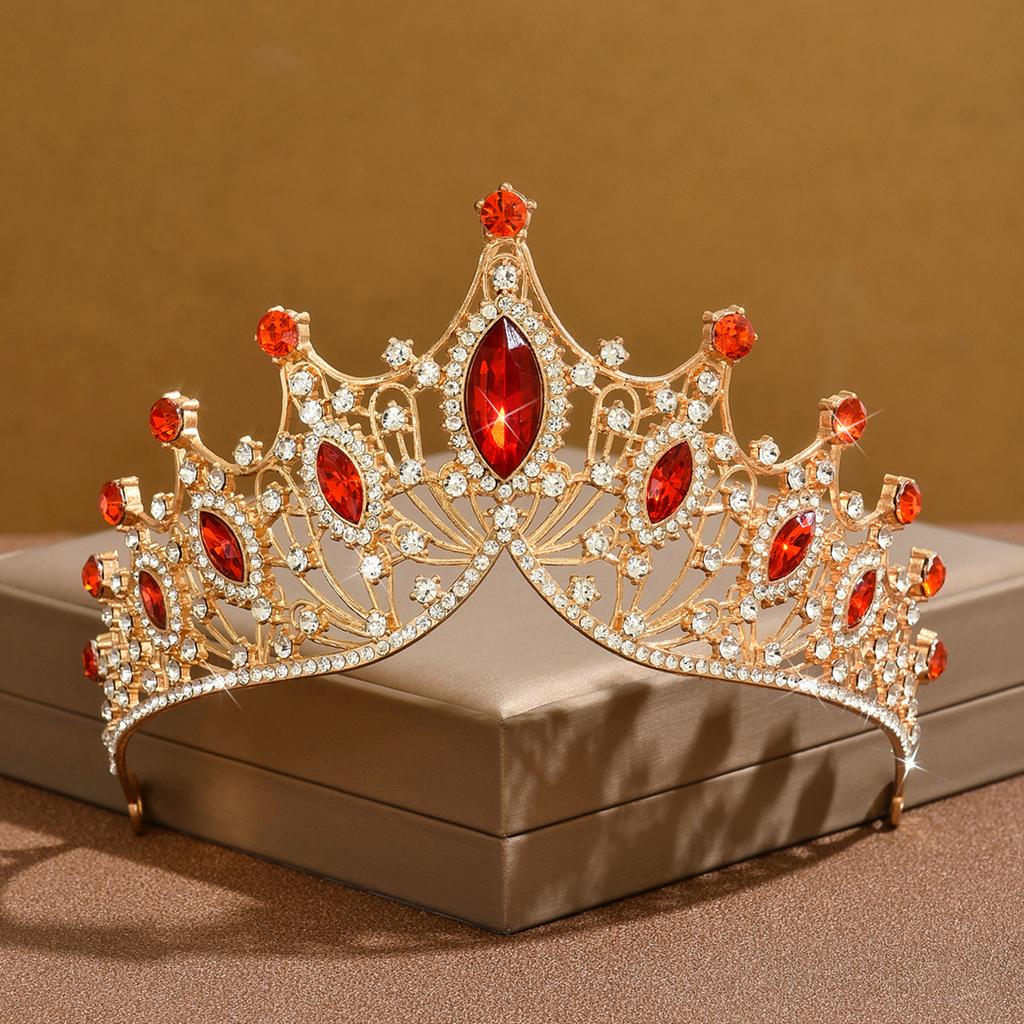 Moda da Donna, Design Occhio di Cavallo, Splendido ed Elegante Set Collana e Orecchini a Corona, Zirconi