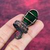 Green Fire Labradorite Ring Adjustable Ring Copper Wire Wrapped Gemstone Jewelry