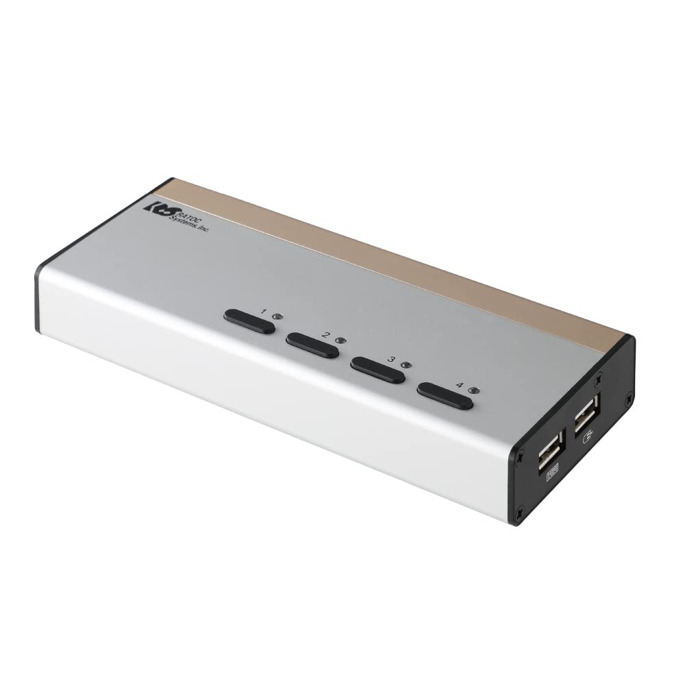 RATOC Systems DVI PC Switcher for 4 KVM PC CPU Keyboard Switching PCs, RS-430UDA Switch, Switching, Monitor,