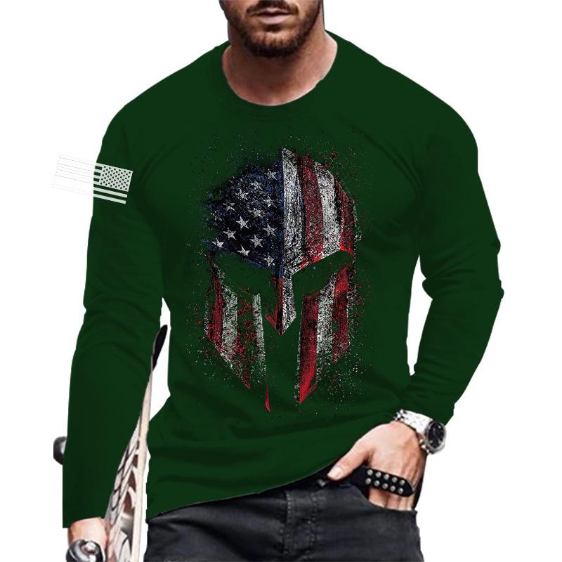 Autumn and Winter T-shirt New Men's Fashion Long Sleeved O-neck 3D Digital Printed Logo Versatile Casual Men's Top
