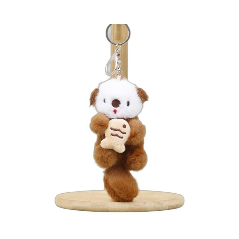 Adorable Plush Beaver Toy Keychain Cute Animal Stuffed Doll For Bag Decoration