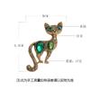 New Retro Simple Personalized Animal Series Brooch, Fashionable Electroplated Antique Gold Versatile Kitten Corsage