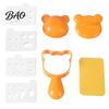 Kit Strumento Pressa per Onigiri, Stampini per Palline di Riso, Formine a Forma di Orso/Gatto/Cane/Panda Cartone Animato, Stampo in Plastica per Alimenti per Bambini, Stampo per Sushi Bento Lunch Box Picnic