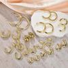 Geometric Retro French Style Stainless Steel Hoop Earrings