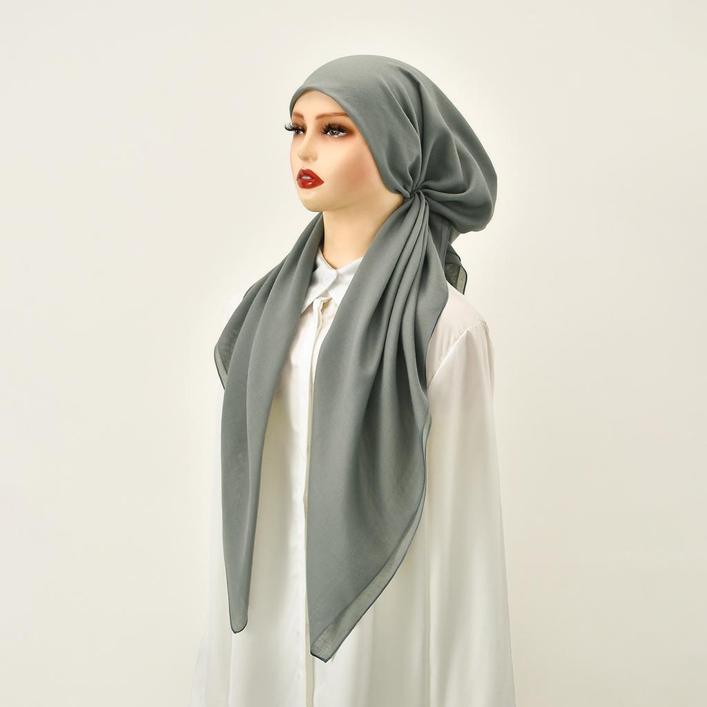 Premium Diamant Baumwolle Elastisches Stirnband Kappe Für Frau Muslimischer Hijab Hut Damenmode Sofortiger Schal Islamischer Turban 75*25cm