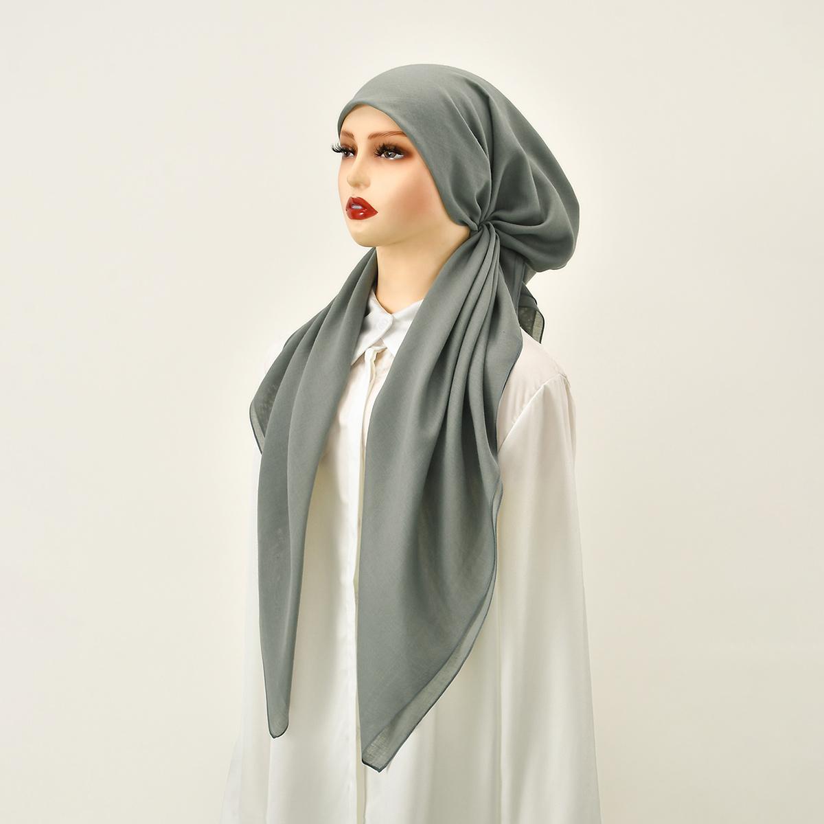 

Преміальна бавовняна еластична шапка-пов язка з діамантами для жінки мусульманський хіджаб капелюх жіноча мода миттєва хустка ісламський тюрбан 75*25см