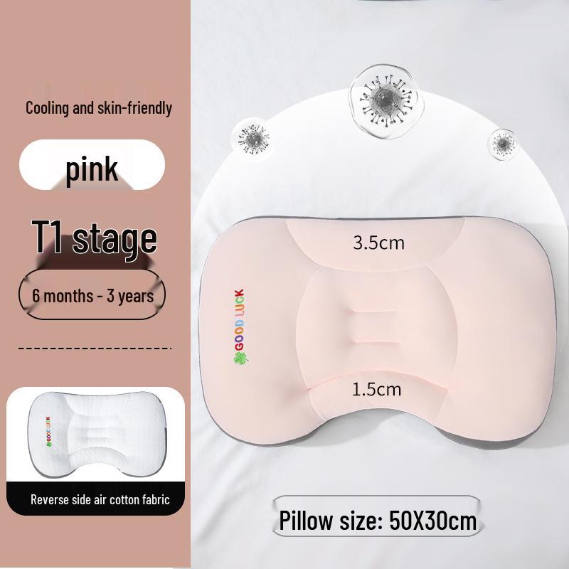 Children's Breathable Ice Silk Neck Pillow for Ages 6 Months To 8 Years, All-Season Kindergarten Use