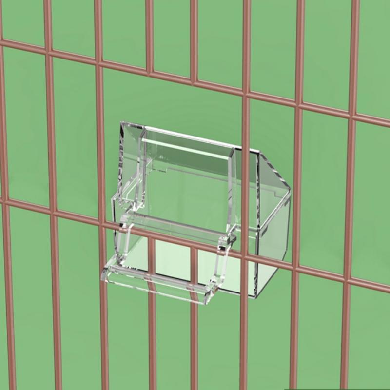 Transparent Parrot Feeder Bird Food Bowl Hangable Detachable With Stand Prevent Scattering Dispenser Parrots Food Container
