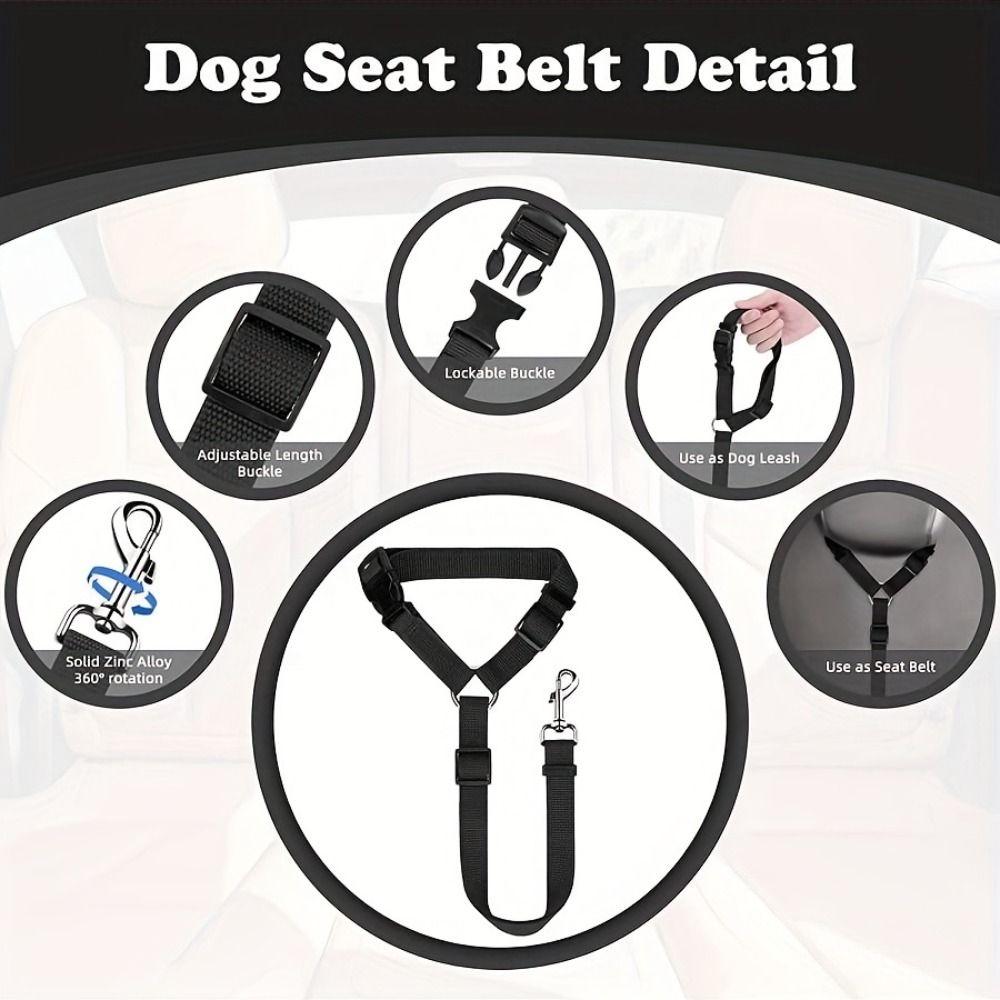Waterproof Pet Car Travel Set Adjustable Secure Restraint Leash Carrying Rear Seat Cover  Vet Visit