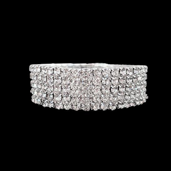 Women's Full Diamond Elastic Bracelet, Fashion Rhinestone Stretch Bangle