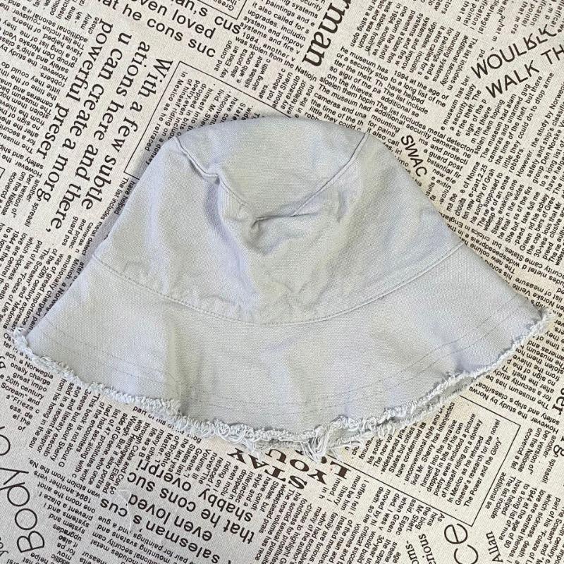 New sunscreen bucket hat rough edge bucket hat women's summer visor simple hat basin hat