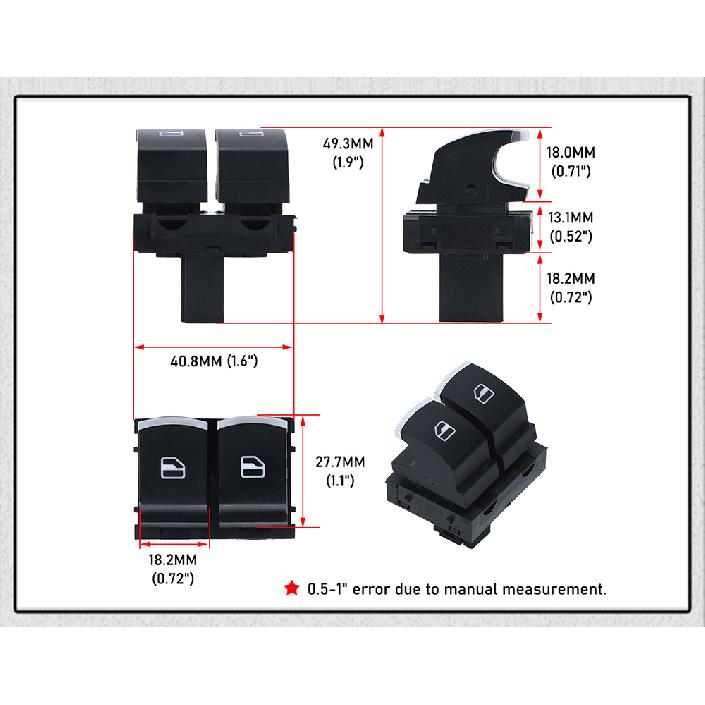 Window Control Switch Button For VW Eos Golf MK5 MK6 GTI 2 Door Scirocco Tiguan Polo 5K3959857/5K3959857A/5K3 959 857 A Switches4