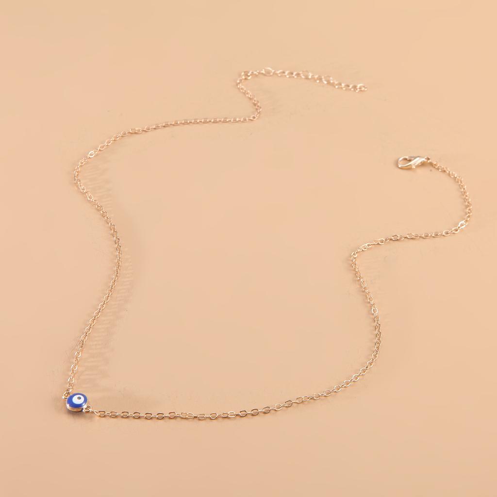 Persönlichkeits Türkis Blau Böser Blick Anhänger Halskette für Damen Charme Gold Farbe Edelstahl Kette Choker Glücksbringer Schmuck Geschenke